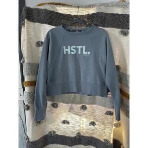 HSTL Cropped Crewneck Sweatshirt - Blue - Size LRG